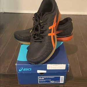Asics Gel-Quantum Infinity Black with Vibrant Orange